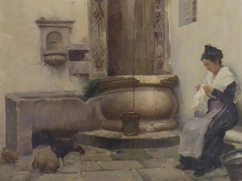 1857-Joseph Marius Reynaud - Un vecchio pozzo ad Arles